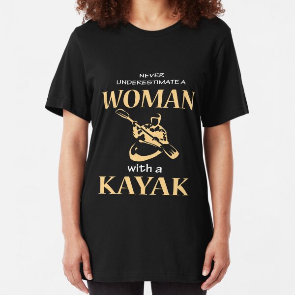 Woman With A Kayak T Shirt Slim Fit T-Shirt