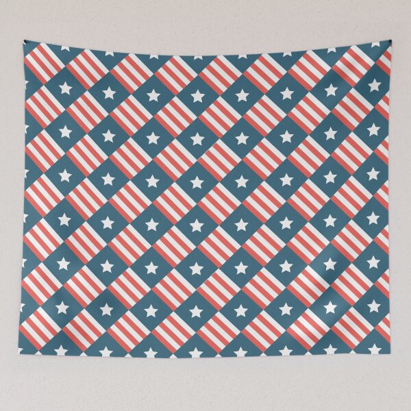 Item preview, Fourth of July Stars and Stripes Checker Pattern designed and sold by misdememeor.