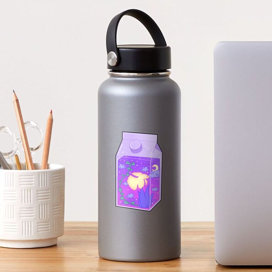 Purple hydro sales flask with stickers