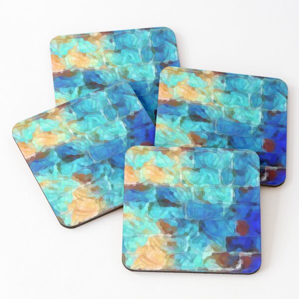 Item preview, softly painted brick wall in blue yellow andbeige shades designed and sold by mister-john.