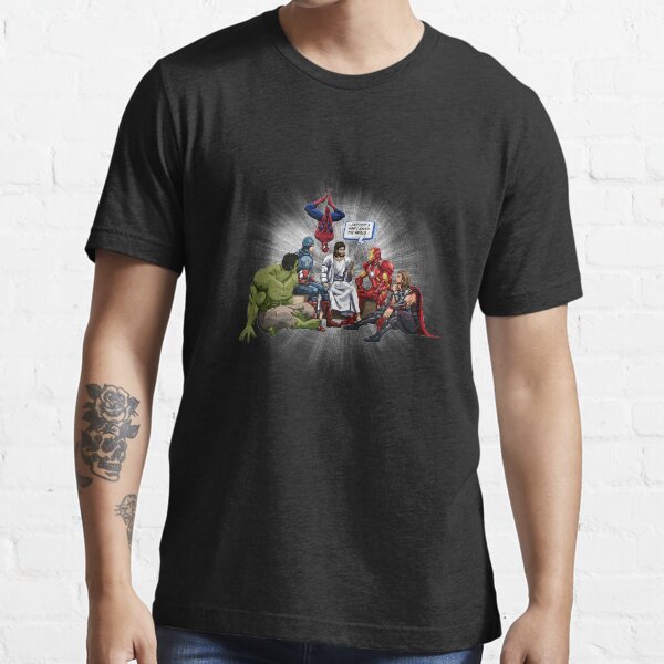 Jesus and avengers t shirt on sale