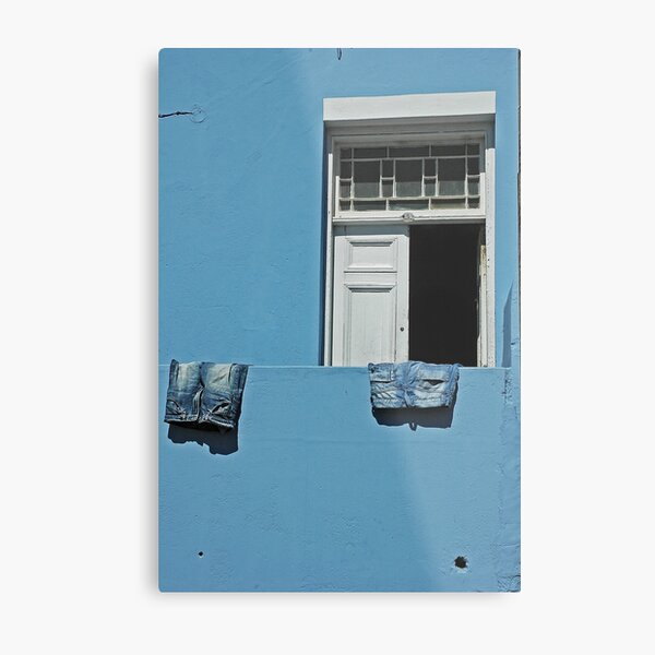 blue jeans on a blue wall Metal Print