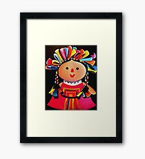 Mexican Maria Doll Black Framed Print