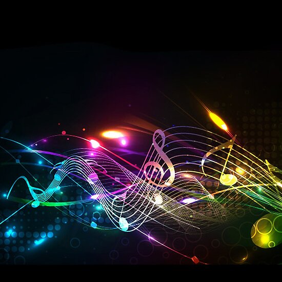 Póster «Notas musicales en color para amantes de la música» de