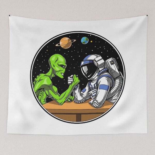 Item preview, Astronaut Alien Arm Wrestling designed and sold by underheaven.