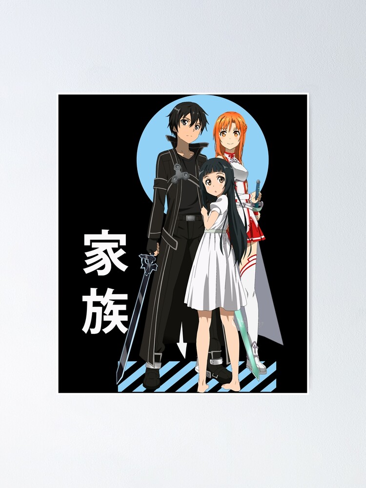 Sword Art Online Kirito, Asuna and Yui Anime Characters Art Sword Art Online Kirito, Asuna and Yui Anime Characters Art
