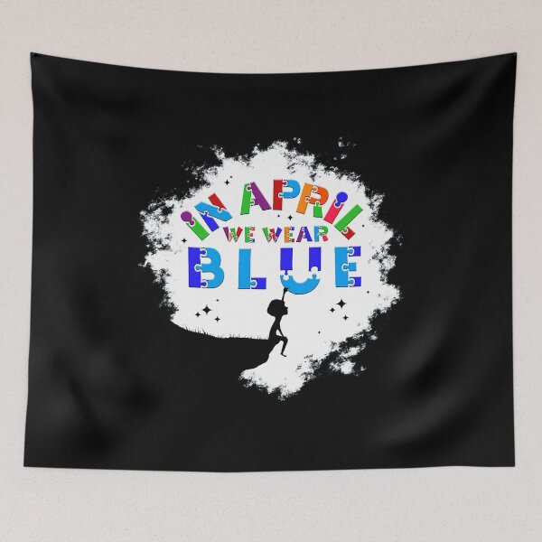 Item preview, In April We Wear Blue For Autism Awareness Rainbow Puzzle designed and sold by HaaChris-Artis.