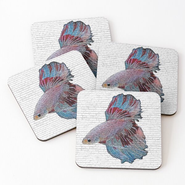 Item preview, Blue and Pink Betta Splendens, Siamese Fighting Fish - Custom Pet Portrait Art Studio designed and sold by Custom Pet Portrait Art Studio.