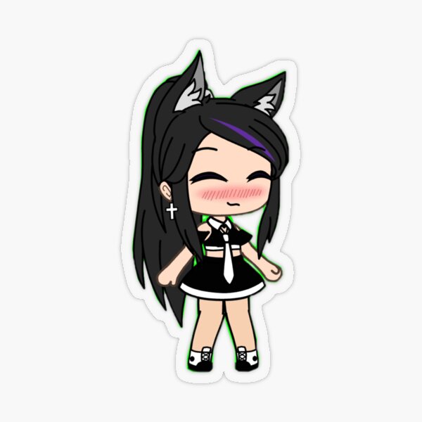 Gacha Girl - Black and White - Gacha Life Art Sticker