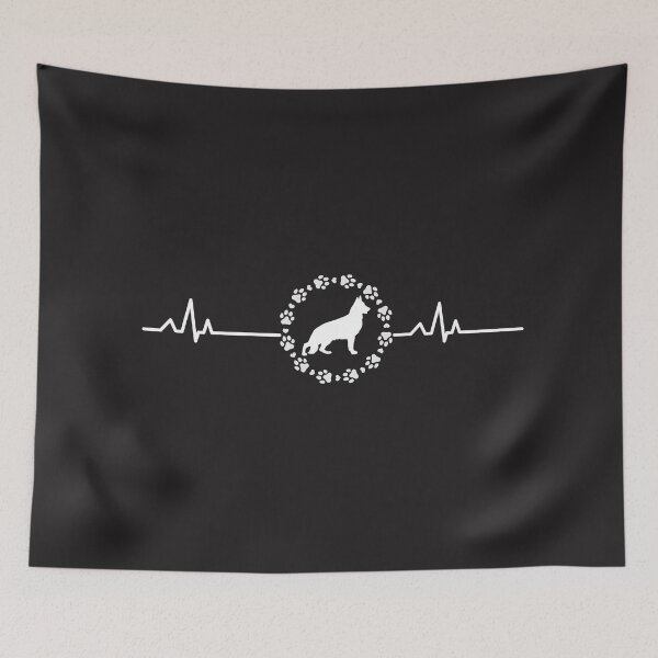 Item preview, A german shepherd dog heartbeat line design. designed and sold by Doggymadness.