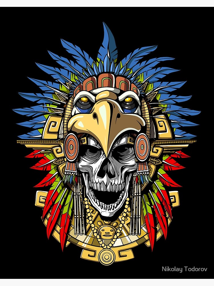 Lámina rígida «Máscara de guerrero calavera de águila azteca» de  underheaven | Redbubble