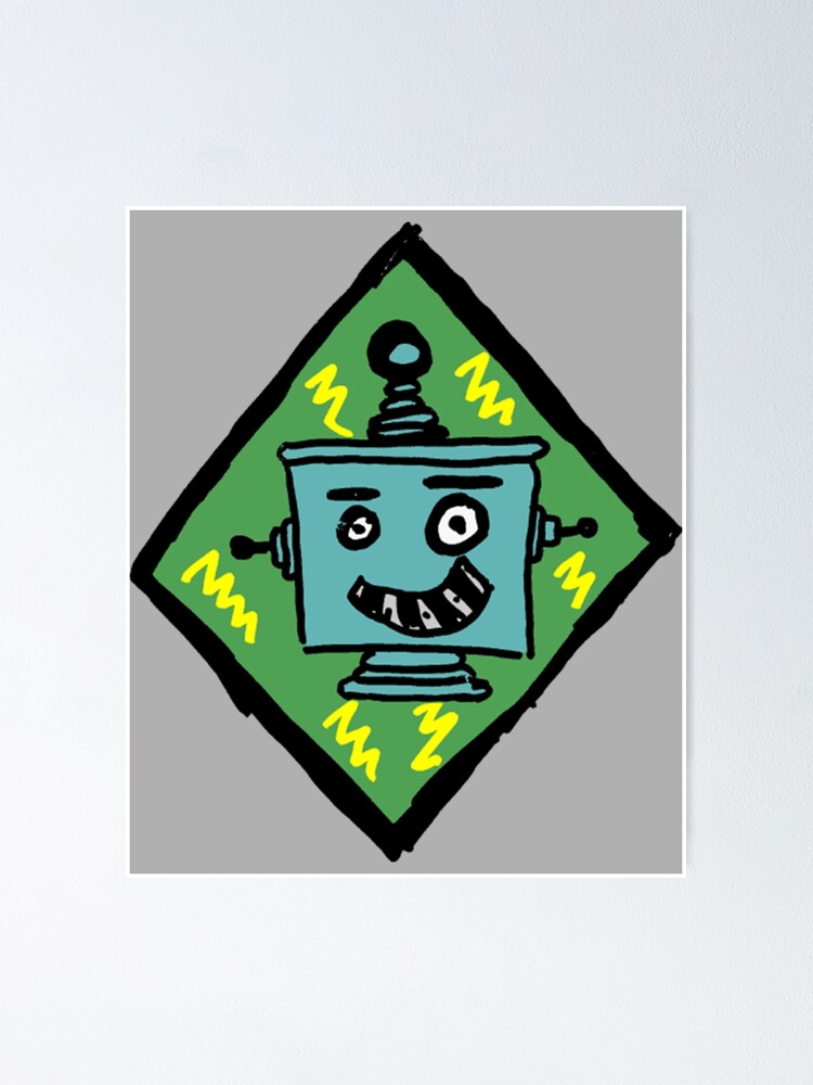 "Robot TShirtSh_t Robot Design Badge" Poster for Sale by LookieMagarin