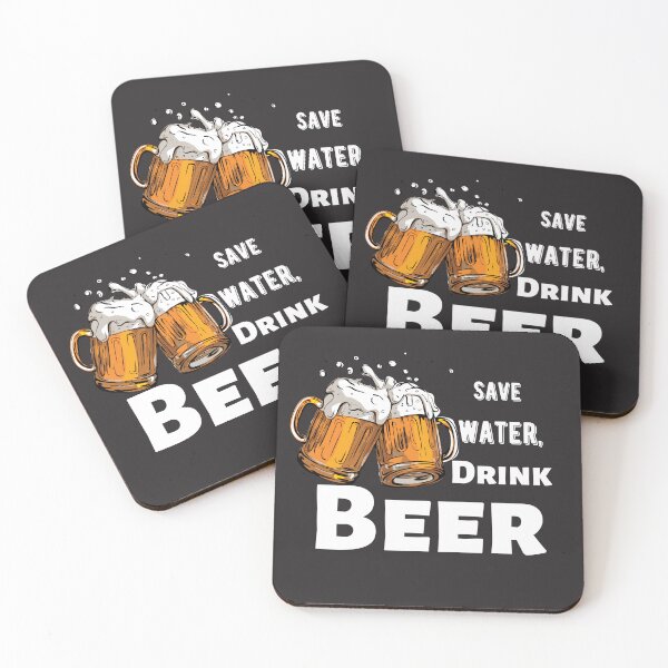 Artikelvorschau, Save Water Drink Beer - Weiße Tinte entworfen und verkauft von theakrobats.