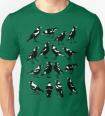 MAGPIES - Australian native birds (greens and aqua) Unisex T-Shirt