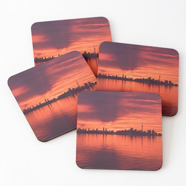 Item preview, Shadows of Clouds - Resplendent Sunup Behind Toronto Distinctive Skyline designed and sold by Georgia Mizuleva.