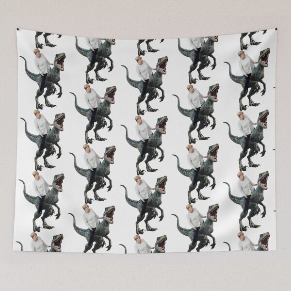 Item preview, Angela Merkel riding a velociraptor designed and sold by LiLacBoutiquet.