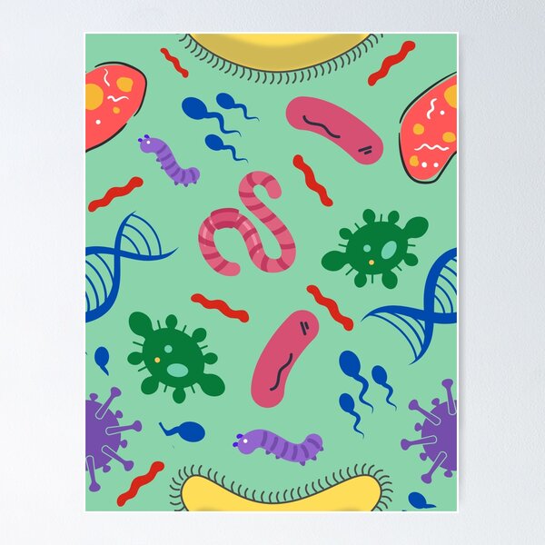 Item preview, Microbes pattern Bacteria Design for biology lovers designed and sold by SeemDev786.