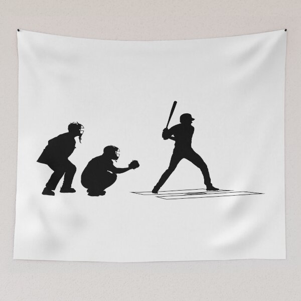 Item preview, Baseball catcher, batter and umpire in ready position to playing. Baseball Home Plate umpire, catcher, batter at work on baseball field  designed and sold by Marcin Adrian.