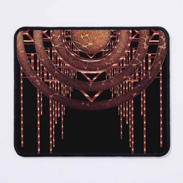Item preview, Glamorous abstract round art deco design in copper colours on black designed and sold by Xarah.
