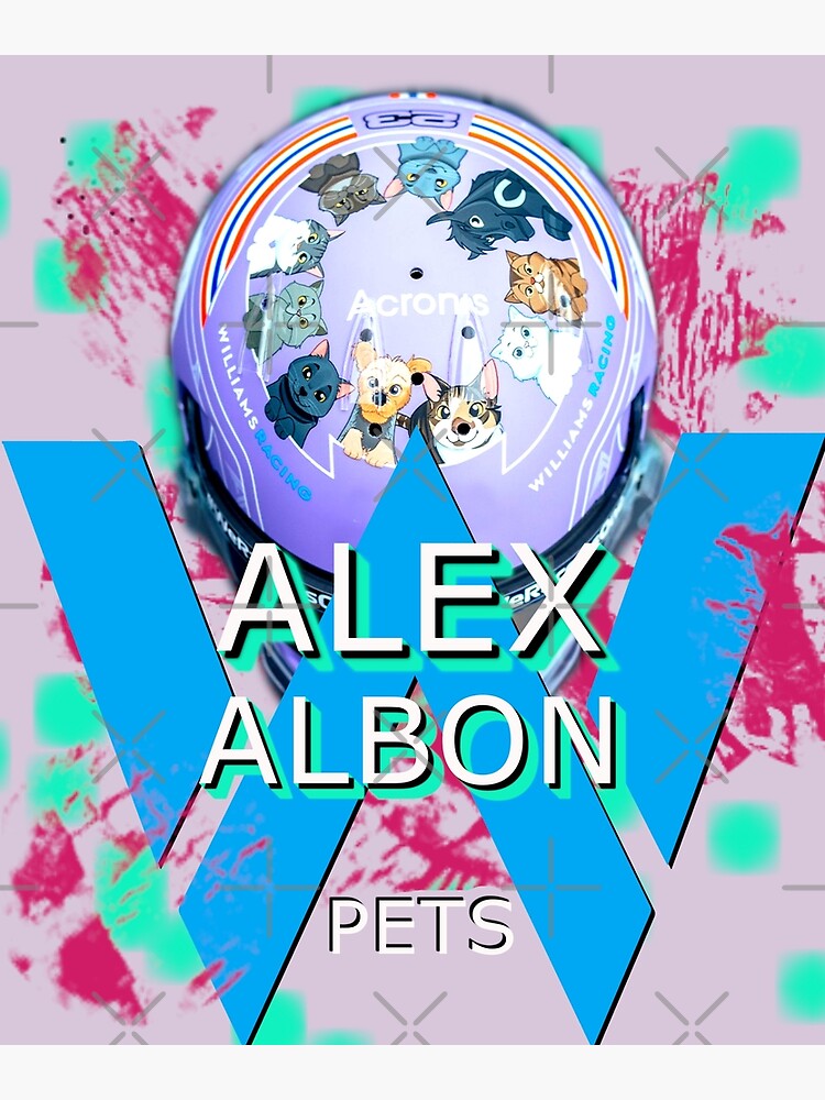 "Alex Albon Pets Helmet Silverstone 2022 Williams 2022 Albono F1 Lando
