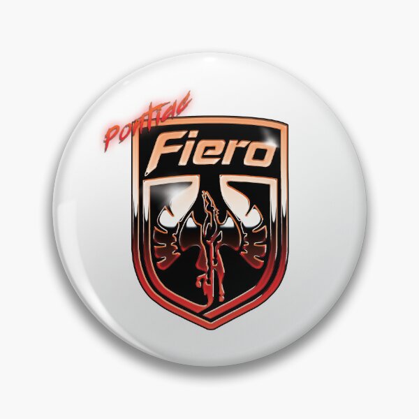 Item preview, Pontiac Fiero Retro Chrome Logo (Red) designed and sold by Kaynines.