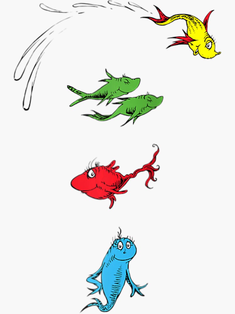 Dr. Seuss One Fish Two Fish Red Fish Blue Fish | Sticker