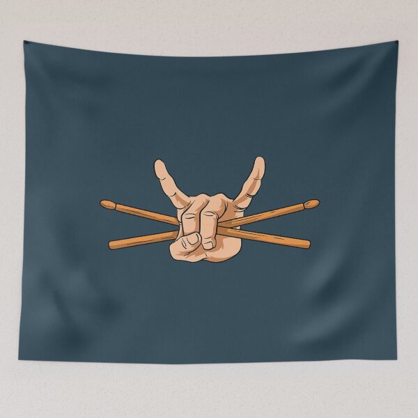 Item preview, Drumsticks Drummer Drum Player Rock And Roll Hand Sign designed and sold by KudoAkai.
