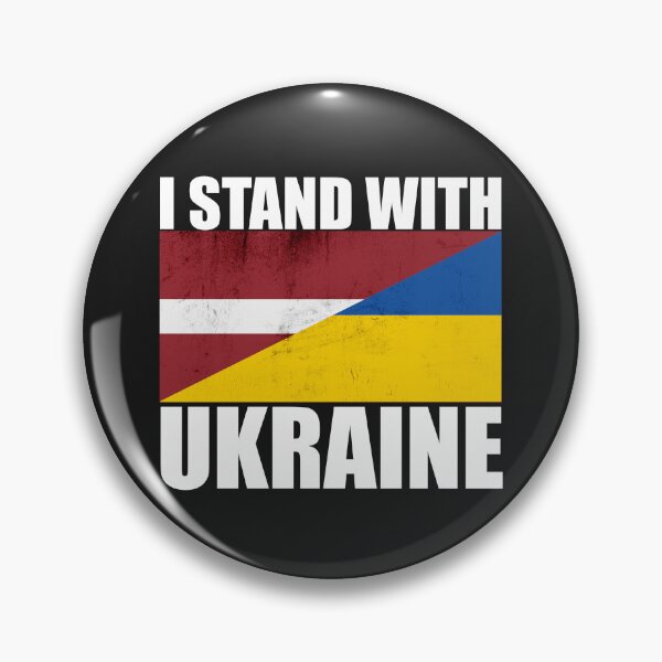 Item preview, Latvia Stands With Ukraine - Vintage Flags and White Text designed and sold by ForUkraine2022.