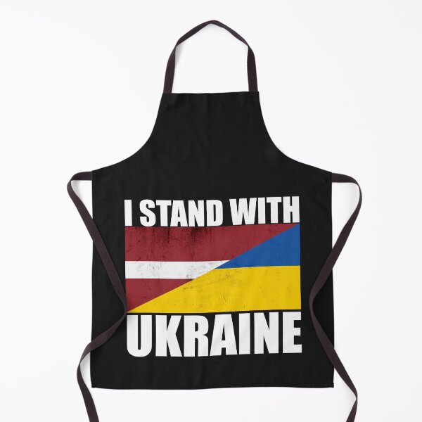 Item preview, Latvia Stands With Ukraine - Vintage Flags and White Text designed and sold by ForUkraine2022.