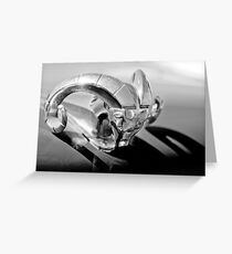 1952 Dodge Ram Hood Ornament -0654bw Greeting Card