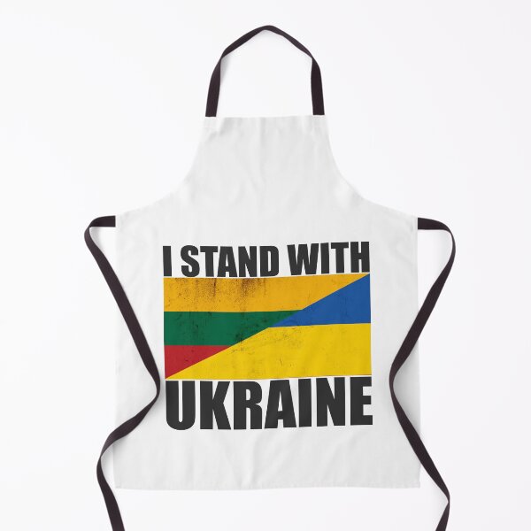 Item preview, Litva Stands With Ukraine - Vintage Flags and Black Text designed and sold by ForUkraine2022.