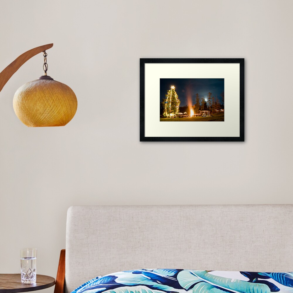 Moonrise on Christmas Eve, Mayne Island Framed Art Print