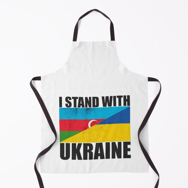 Item preview, Azerbaijan Stands With Ukraine - Vintage Flags and Black Text designed and sold by ForUkraine2022.