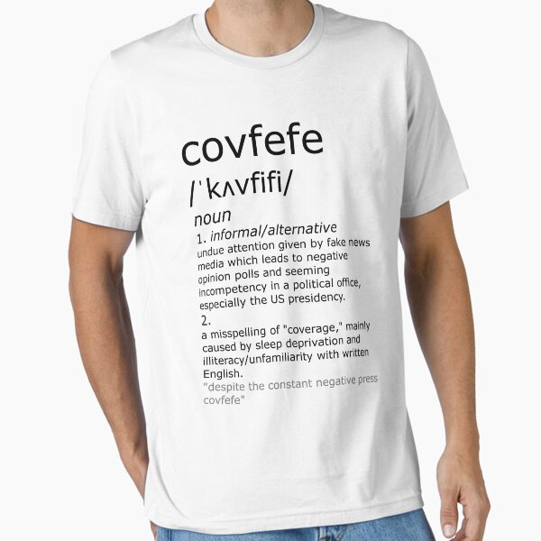 Vista previa del artículo con la obra «Definición del diccionario "covfefe"», diseñado y vendido por Karumpus.