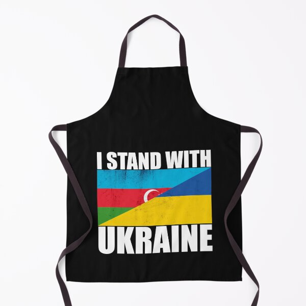Item preview, Azerbaijan Stands With Ukraine - Vintage Flags and White Text designed and sold by ForUkraine2022.