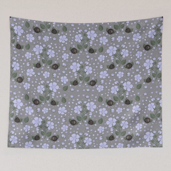 Item preview, Blackberry seamless pattern with grey background designed and sold by OM-lova.