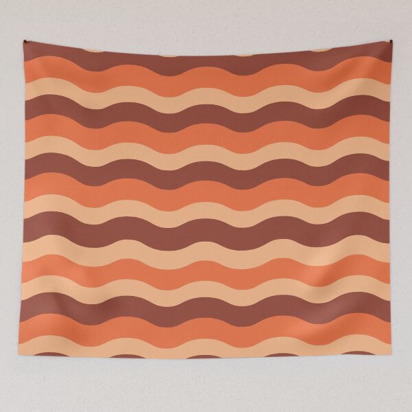 Item preview, Retro 70s  waves pattern in orange, brown and beige designed and sold by Yasminepatterns .