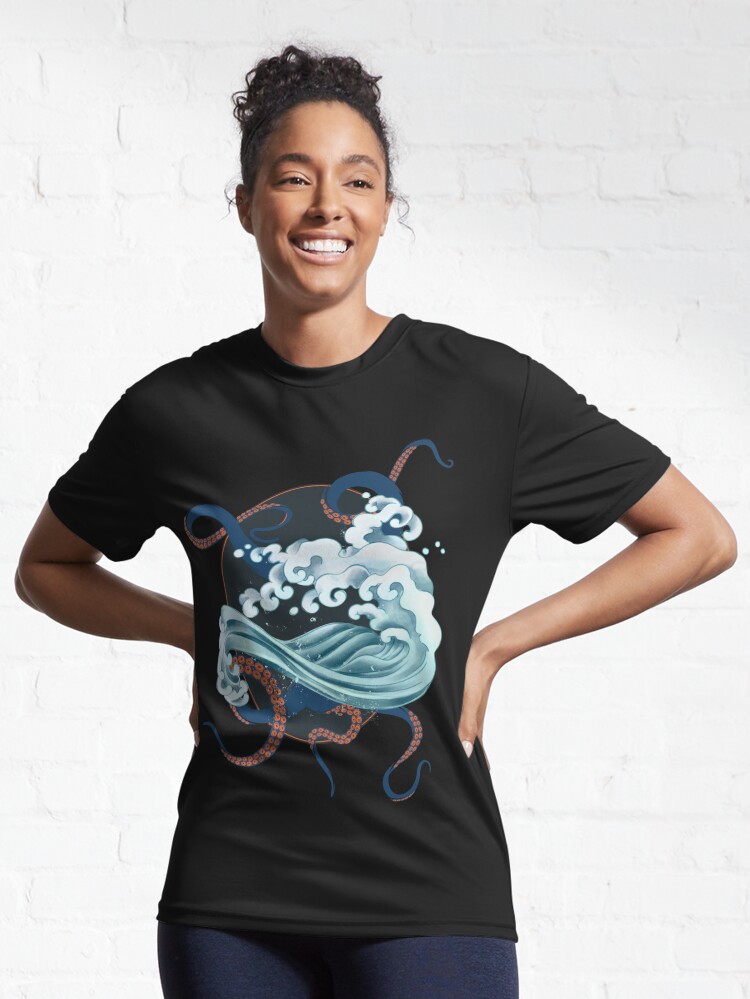 Womens Octopus Kraken Animal Print Ocean Lovers V-Neck T-Shirt