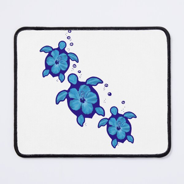 Item preview, Blue Honu Hibiscus Turtles designed and sold by BailoutIsland.