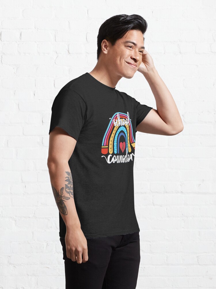 Disover School Counselor, School Guidance Rainbow Appreciation T-Shirt