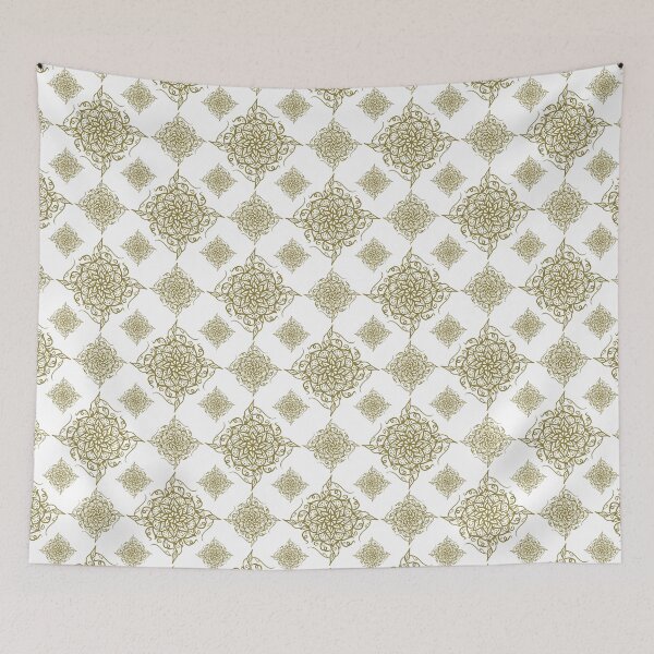 Item preview, Ethnic Asia Art Flower Dark Gold designed and sold by 47ArtDesign.