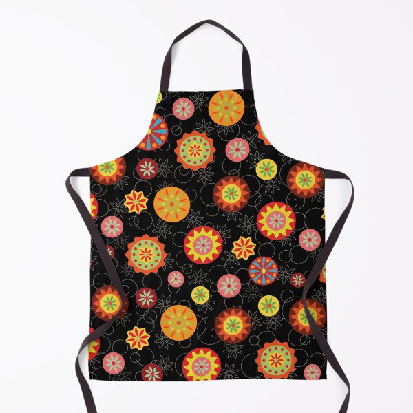 Item preview, Yellow, orange, green ad blue flowers on black designed and sold by colorleafz.