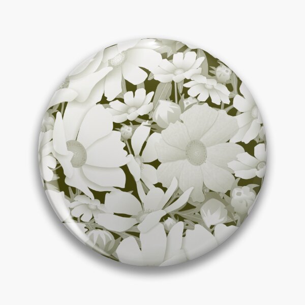 Artikelvorschau, Tossed Cosmos Monochrome Khaki Half-Drop Repeat 5748 entworfen und verkauft von Art in My Loft.