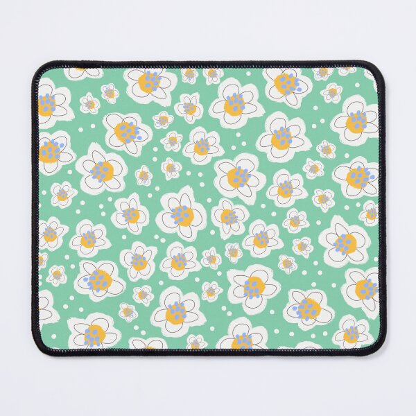Item preview, Ditsy Daisies on Aqua Background designed and sold by Ilana Ewing Designs.
