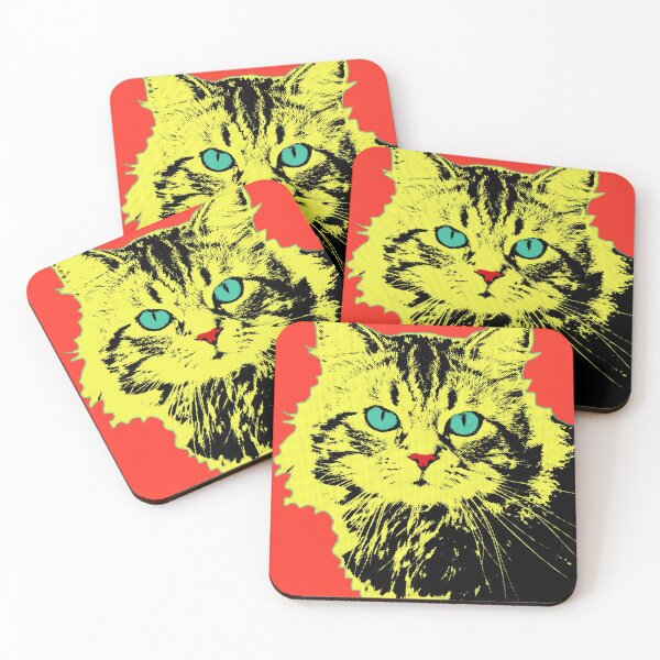 Item preview, POP ART CAT - YELLOW RED designed and sold by NYWA-ART.