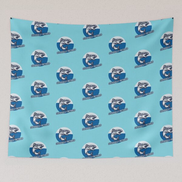 Item preview, Officially Retired Funny Fishing Blue designed and sold by ArtMeetsPizza.