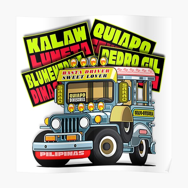 "Philippines Jeepney" Poster for Sale by flyanddope Redbubble