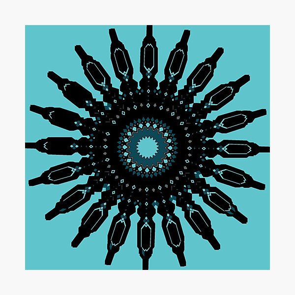 Blue & Black Mandala Photographic Print
