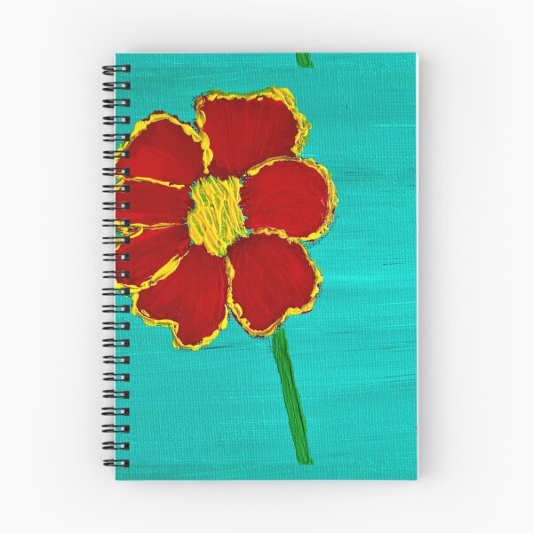 Item preview, Zingy red flowers turquoise designed and sold by Ruth Breen Artwork .