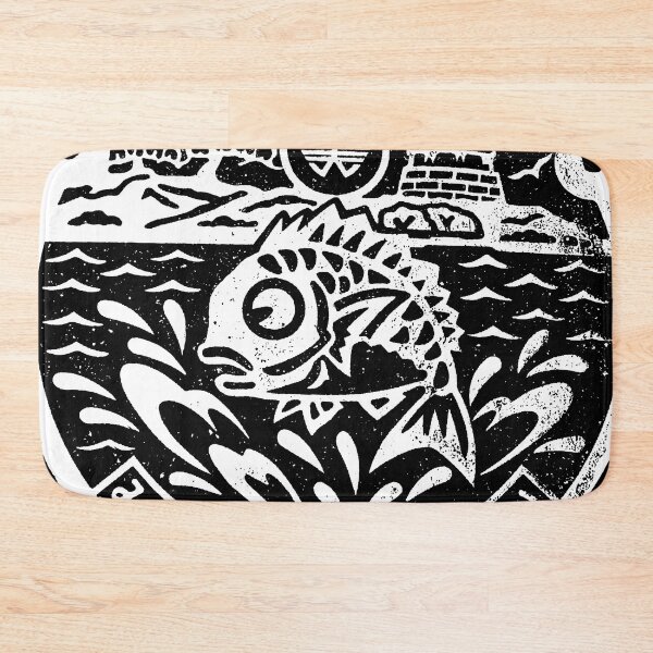 Item preview, Fish jumping out of water on manhole in Japan designed and sold by mattraski.